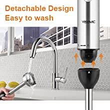 YISSVIC Hand Blender  4-in-1 Powerful 1000W 700ml Immersion Blender 9 Speed Control